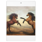 野生の馬のペア クリップボード (裏面)