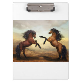 野生の馬のペア クリップボード