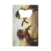 野生の馬のペア クレジットカード栓抜き (裏面)