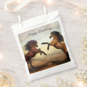 野生の馬のペア フェイバーバッグ (クリップ留めされた状態)