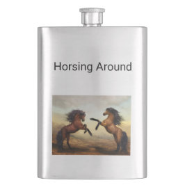 野生の馬のペア フラスク