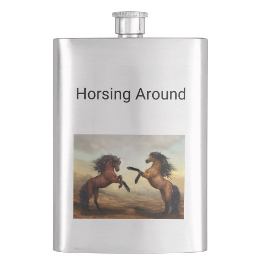 野生の馬のペア フラスク (正面)