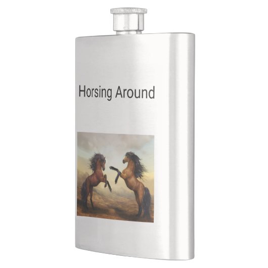 野生の馬のペア フラスク (左)