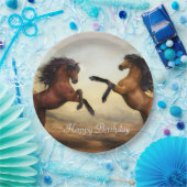 野生の馬のペア ペーパープレート (パーティー)