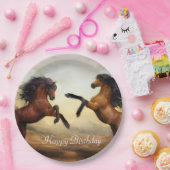 野生の馬のペア ペーパープレート (パーティー)