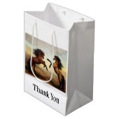 野生の馬のペア ミディアムペーパーバッグ (正面アングル)