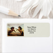 野生の馬のペア ラベル (インサイチュ)