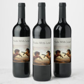 野生の馬のペア ワインラベル (ボトル)