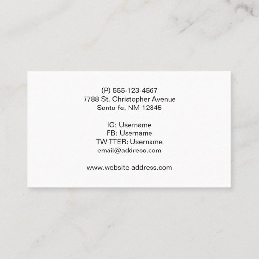 野生の馬のペア 名刺 (裏面)