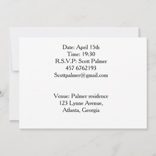 野生の馬のペア 招待状 (裏面)