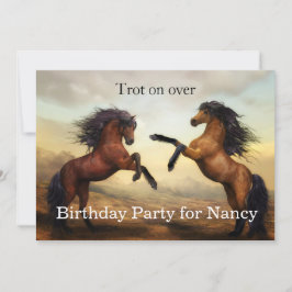 野生の馬のペア 招待状