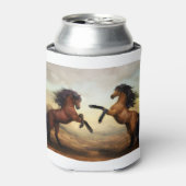 野生の馬のペア 缶クーラー (缶正面)