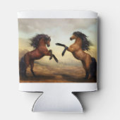 野生の馬のペア 缶クーラー (裏面)