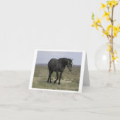 野生の馬の写真撮影のメッセージカードのデザイン5 カード (黄色い花)