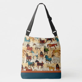 野生の馬の十字の体のトートバック クロスボディバッグ