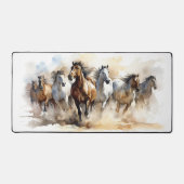 野生の馬の口モダン髭の水色 デスクマット (正面)