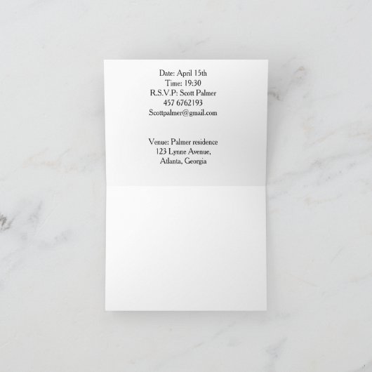 野生の馬の招待 招待状 (内部)