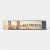 野生の馬の机またはつるの名前プレートに デスクネームプレート (正面)