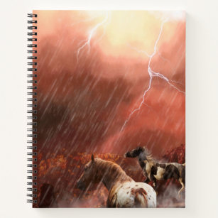 野生の馬の砂漠嵐 ノートブック