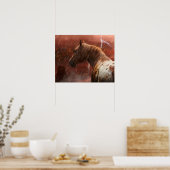 野生の馬の砂漠嵐 ポスター (キッチン)