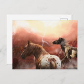 野生の馬の砂漠嵐 ポストカード (正面/裏面)