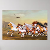 野生の馬の群れのポスター ポスター (正面)