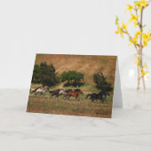 野生の馬の走ること カード (黄色い花)