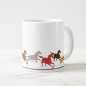 野生の馬の走ること ジャンボコーヒーマグカップ (正面右)