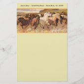 野生の馬の馬のムスタングの文房具のノート紙 便箋 (正面)