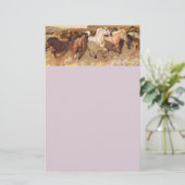 野生の馬の馬レターヘッド文房具のラベンダー 便箋 (スタンド正面)