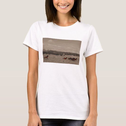 野生の馬のTシャツ Tシャツ (正面)