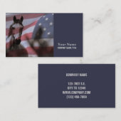 野生の馬を持つアメリカ国旗 名刺 (正面/裏面)