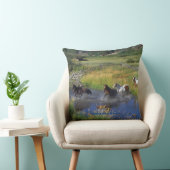 野生の馬ランニングの装飾用クッション クッション (椅子)