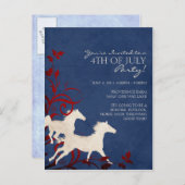 野生の馬 インビテーションポストカード (正面/裏面)