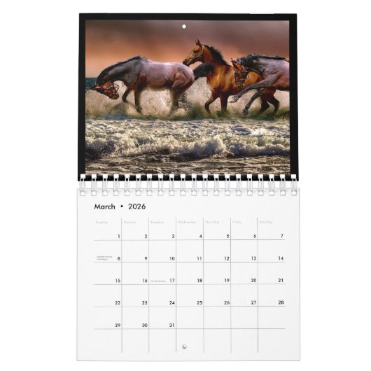 野生の馬 カレンダー (3月 2026)