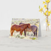 野生の馬 カード (黄色い花)