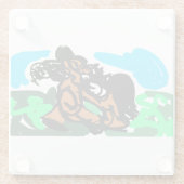野生の馬  ガラスコースター (裏面)