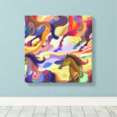 野生の馬 キャンバスプリント (インサイチュ (ウッドフロア))