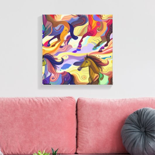 野生の馬 キャンバスプリント (インサイチュ (リビング))