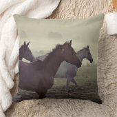 野生の馬 クッション (ブランケット)