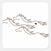 野生の馬 スクエアシール (正面)