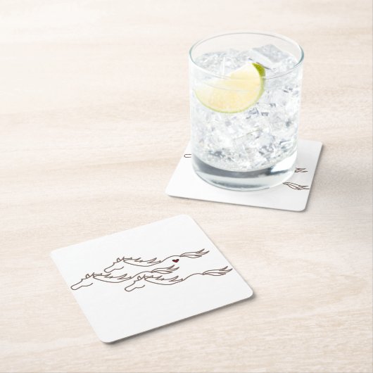 野生の馬 スクエアペーパーコースター (インサイチュ)