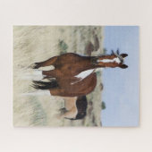 野生の馬、スティーンズマウンテン ジグソーパズル (横)