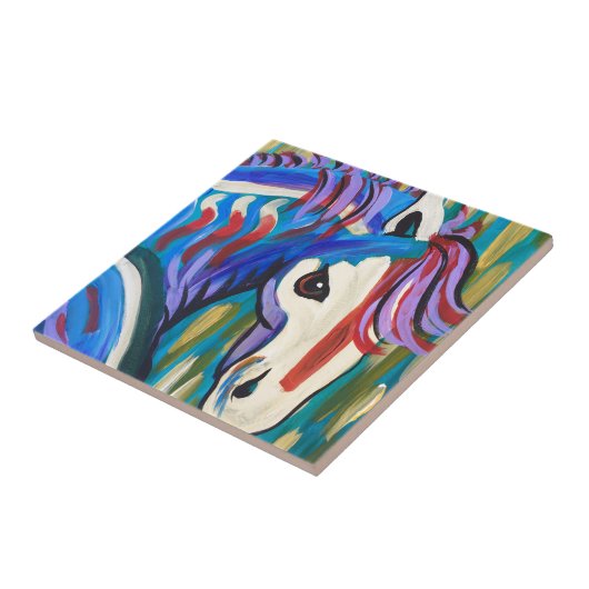 野生の馬 タイル (側面)