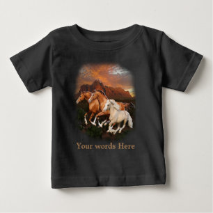 野生の馬 ベビーTシャツ