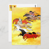 野生の馬 ポストカード (正面/裏面)