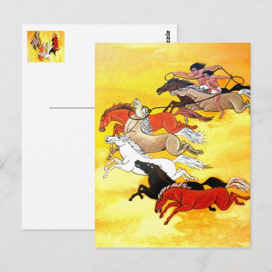 野生の馬 ポストカード (正面/裏面)