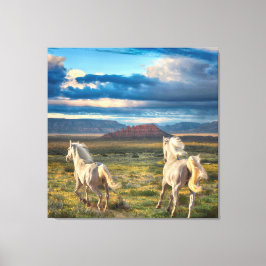 野生の馬"生きる走"" キャンバスプリント
