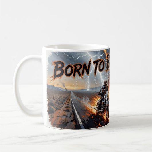 野生の魂デサートバイカー爆発マグ コーヒーマグカップ (左)