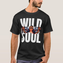 野生の魂トライアイズグラフィックTシャツ | 激しいアニマル Tシャツ
